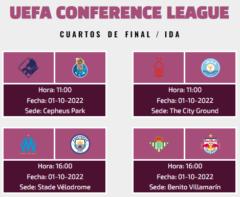 [AICv30] Horarios Cuartos de Final IDA & VUELTA de UEFA Champions League, Europa League & Conference League Cuarto29
