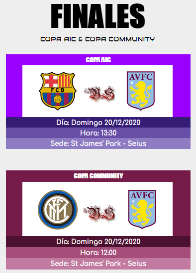 [AICv26] Horarios Finales de Ligas 1D, 2D, 3D & 4D // Copa AIC & Copa Community Finale11