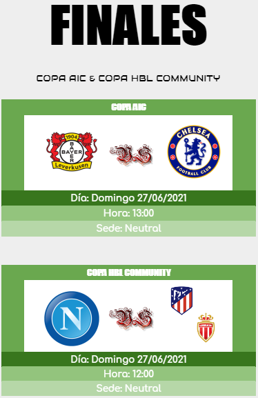 [AICv27] Horarios Finales de Ligas 1D, 2D, 3D & 4D // Copa AIC & Copa HBL Community Finale13