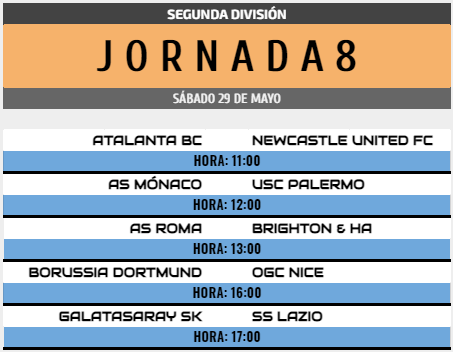 [AICv27] Horarios J8 & J9 de Ligas 1D, 2D, 3D & 4D // J4 de Nations League J8_2d10