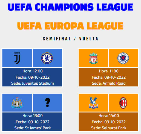 [AICv30] Horarios Semifinales IDA & VUELTA de UEFA Champions League, Europa League, Conference League & Youth League Semifi32