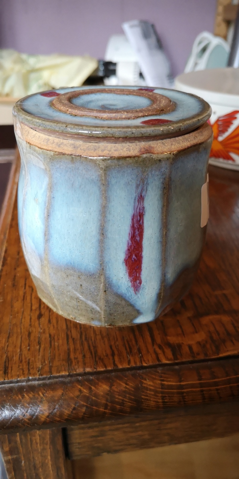 celadon glazed, facetted pot - Joanna Howells, Tythegston Pottery Img_2097