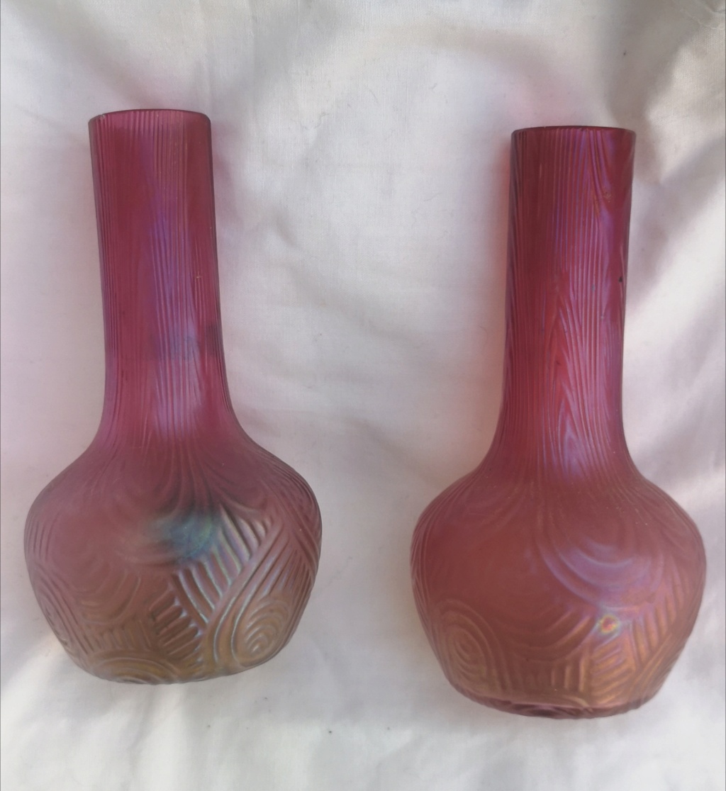 Loetz style pink iridescent glass vase.  Img_2120
