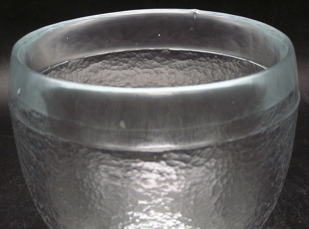 Heavy Glass bowls w leather/hammered look surface Image011