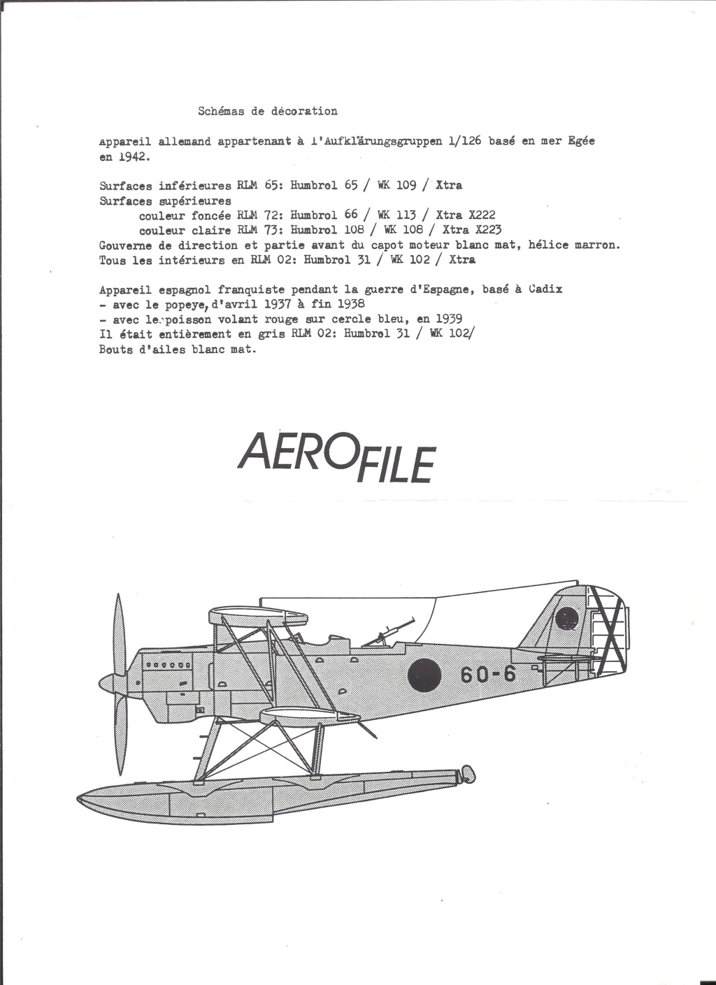 [AEROFILE] HEINKEL He 60 1/72ème Réf X Notice Aerofi14