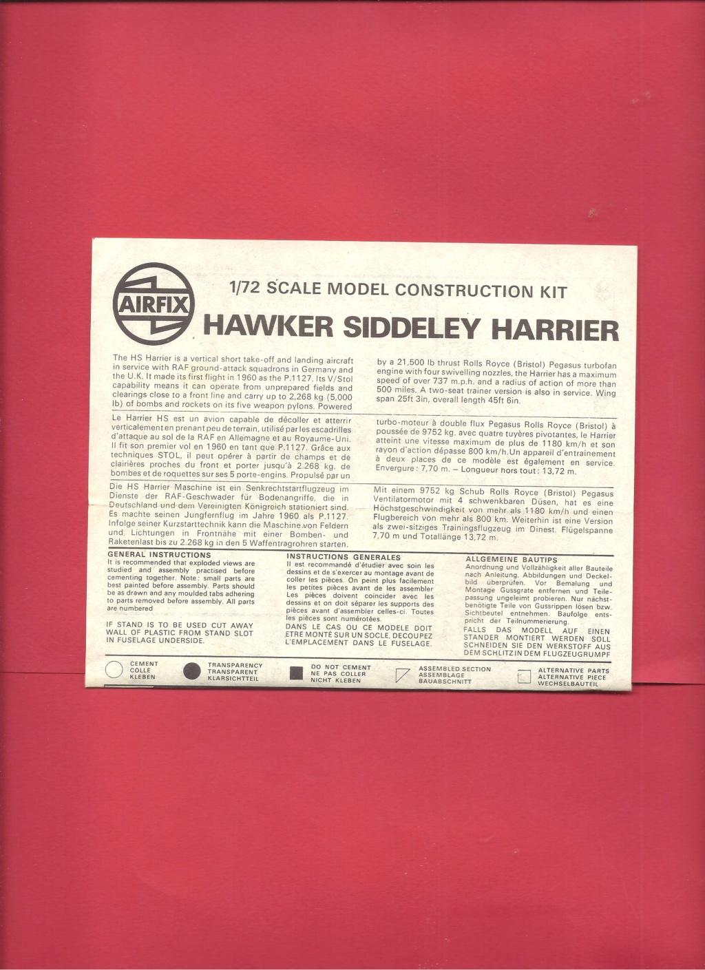 [AIRFIX] HAWKER SIDDELEY HARRIER GR1 1/72ème ref 02036 Airf2189