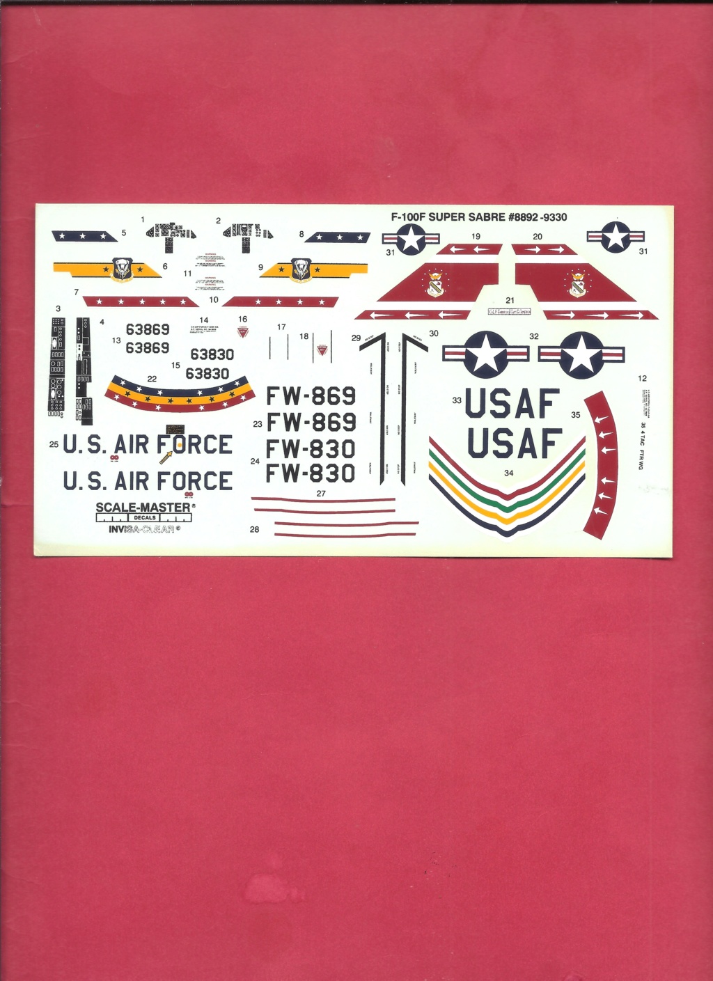 [AMT] NORTH AMERICAN F 100 F SUPER SABRE 1/72ème Réf 8892 Amt_no16