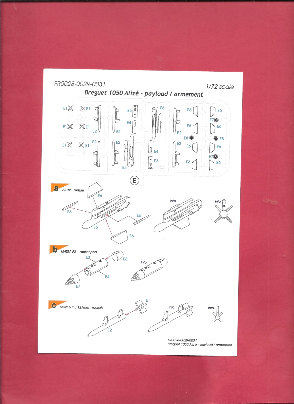 [AZUR FRROM] BREGUET 1050 ALIZE 1G 1/72ème Réf FROO28 Notice Azur_f47