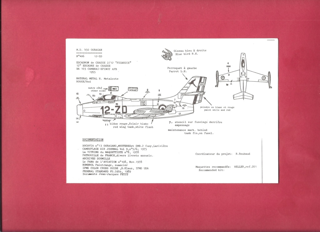 [CARPENA] Planche de décals DASSAULT MD 45O OURAGAN 1/72ème Réf 72.45 Carpe151
