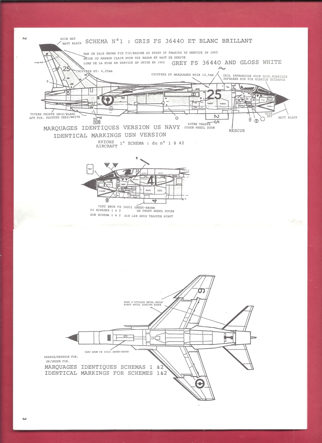 [CARPENA] Planche de décals LTV F8E (FN) CRUSADER 1964-1988 1/72ème Réf 72.14 Carpen57
