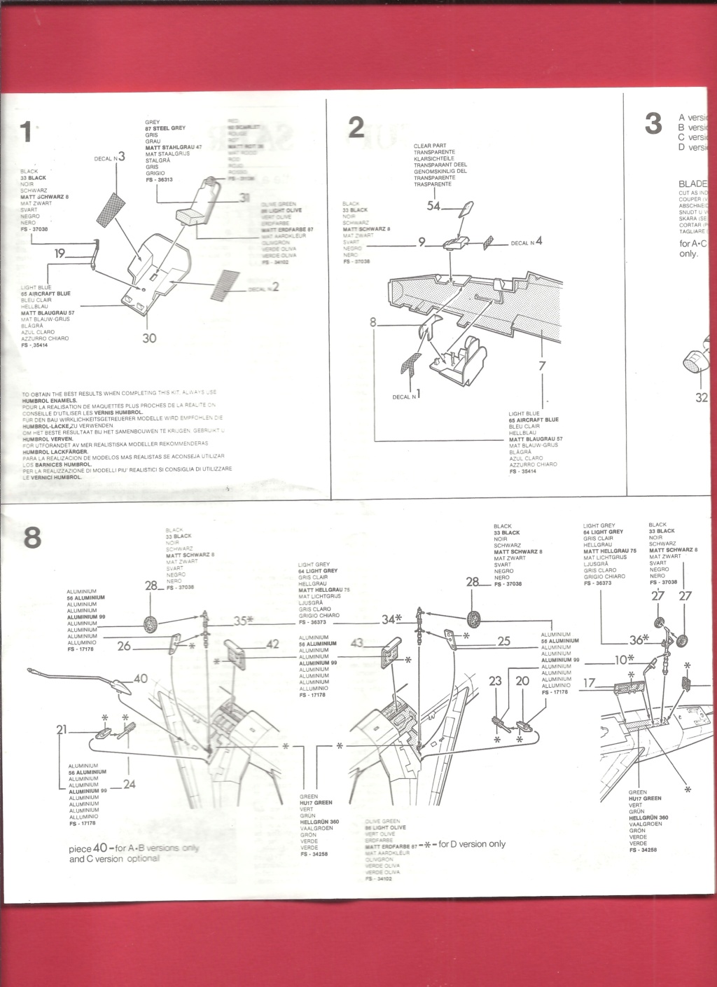 [ESCI] NORTH AMERICAN F 100 D SUPER SABRE 1/72ème Réf 9022 Notice Esci_n11