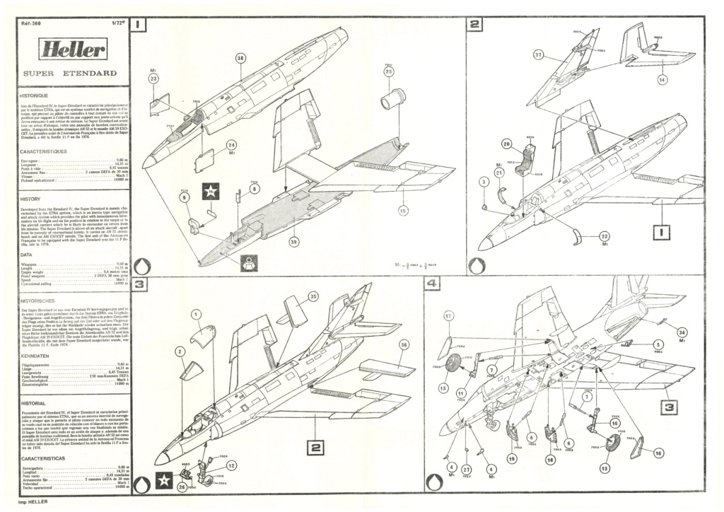 DASSAULT SUPER ETENDARD & missile EXOCET 1/72ème Réf 360 Hell1406