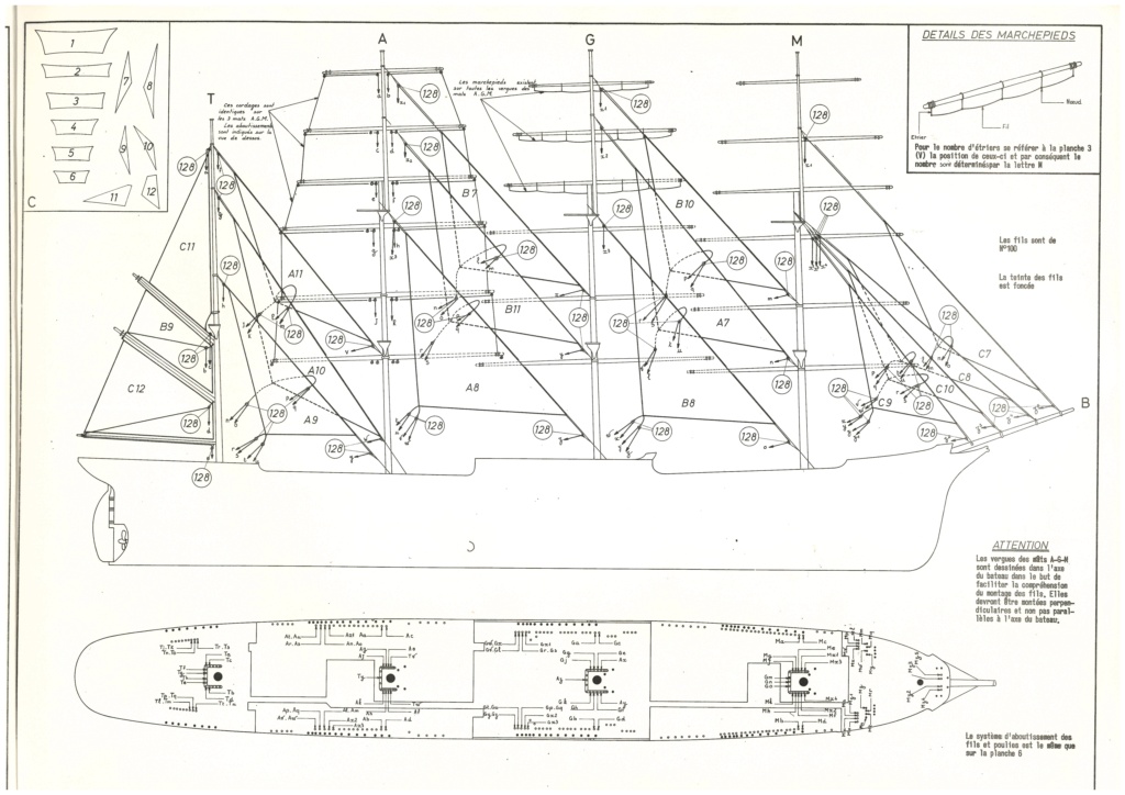 Quatre-mâts barque  PAMIR au 1/150ème Réf L 1200 Notice Hell1981