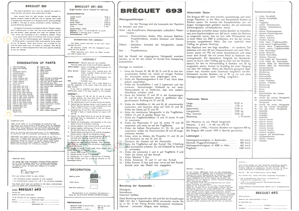 BREGUET Br 693 1/72ème Réf L392 Notice Hell2053