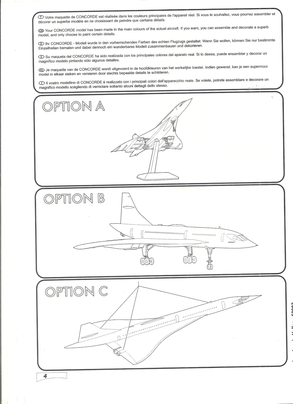 SUD AVIATION - BRITISH AIRCRAFT CORPORATION  CONCORDE 1/72ème Réf 52903 Notice Hell2234