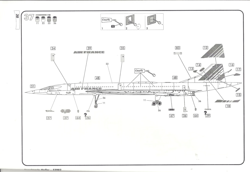 SUD AVIATION - BRITISH AIRCRAFT CORPORATION  CONCORDE 1/72ème Réf 52903 Notice Hell2302