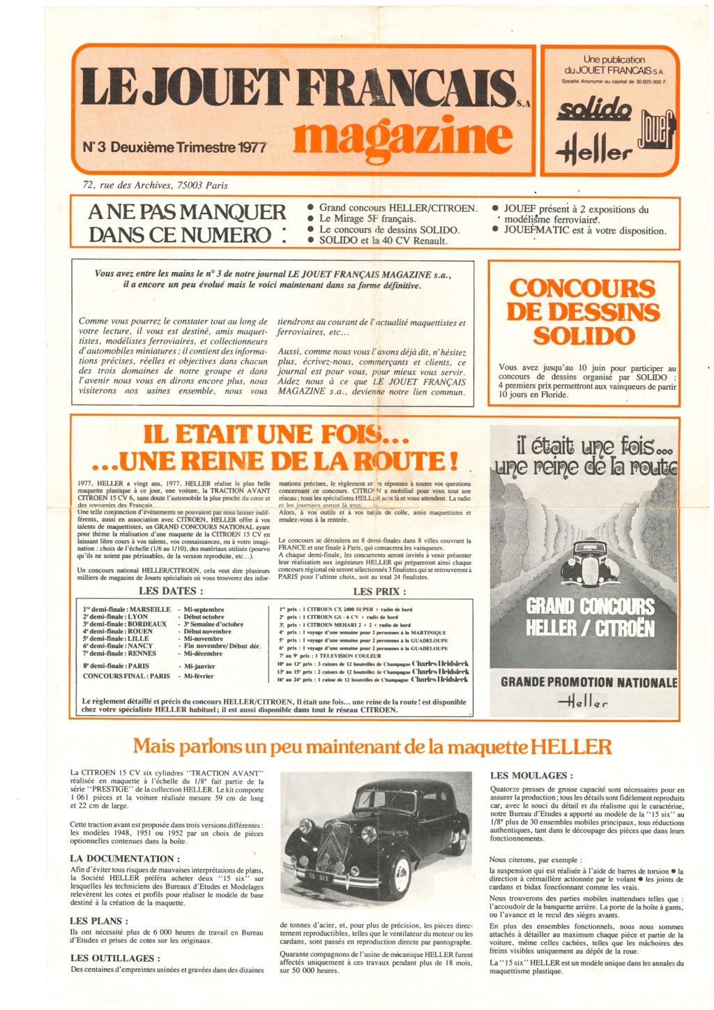 [1977] Magazine LE JOUET FRANCAIS MAGAZINE n°3 2ème trimestre 1977  Hell4561