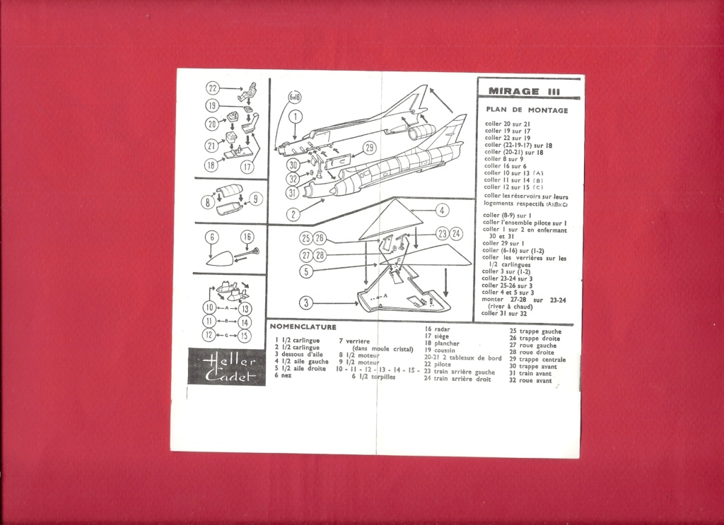 DASSAULT MIRACE III C 1/100ème Réf CADET L 001 Notice Hell4721