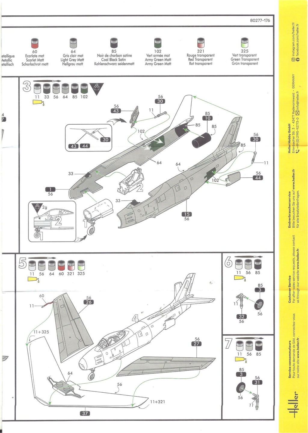 NORTH AMERICAN F 86 F SABRE / CANADAIR CL 13 B SABRE VI 1/72ème Réf 80277 Helle115