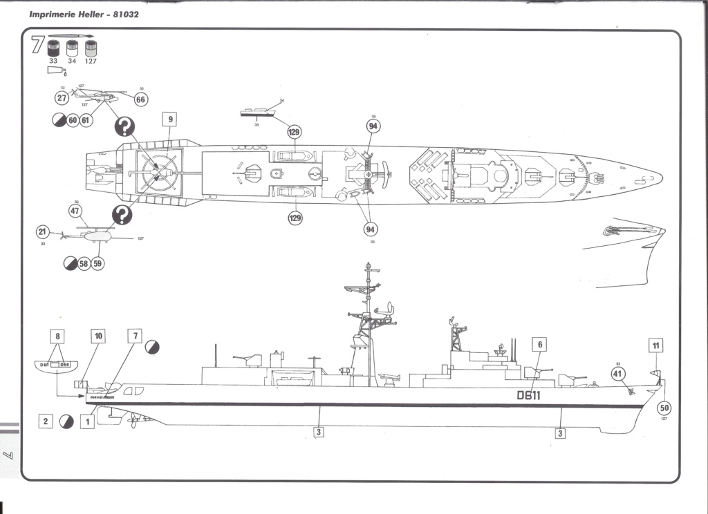 Frégate anti-sous-marine ASM C 67 D611 DUGUAY TROUIN classe TOURVILLE Réf 81032 Notice Helle126