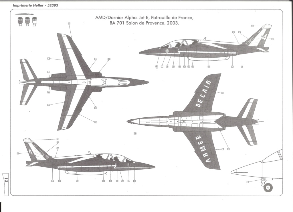 Patrouille de FRANCE 1/72ème Ref 52303 Notice Helle614