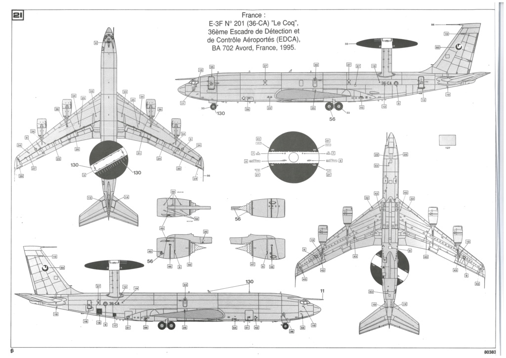 BOEING E 3B AWACS 1/72ème Réf 80383 Notice Helle709
