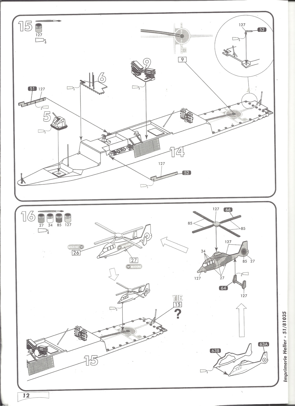 Frégate Légère Furtive FLF F710 La FAYETTE classe La FAYETTE 1/400ème Réf 81035 Notice Heller15