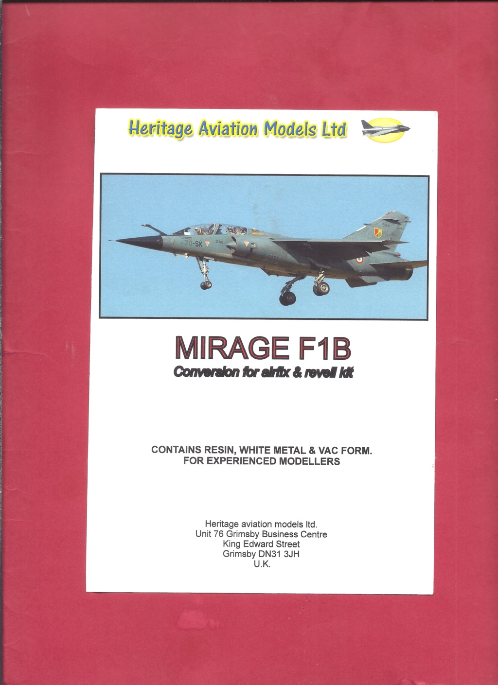 [HERITAGE AVIATION MODELS] Kit de conversion DASSAULT MIRAGE F 1B 1/72ème Réf ? Notice  Herita10