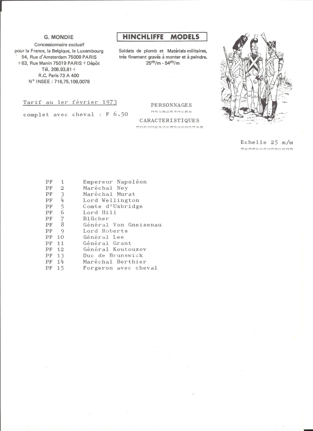 [HINCHLIFFE MODELS 1973] Catalogue et tarifs 1973  Hinchl30