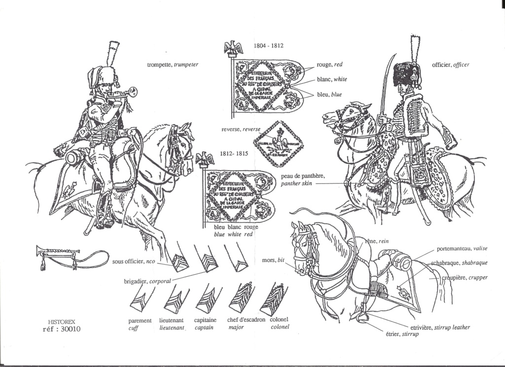[HISTOREX] 1er Régiment de Chasseurs à cheval de la Garde Impérial 1804 - 1815 Trompette 1/30ème Réf 30010 Histo103