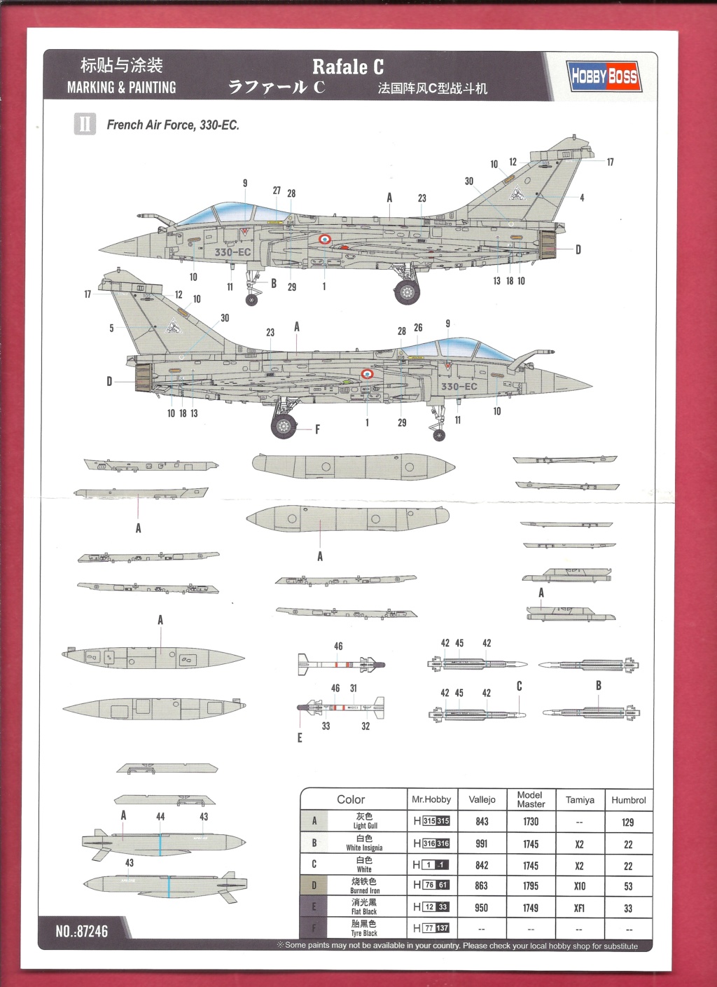 rafale - [HOBBYBOSS] DASSAULT RAFALE C 1/72ème Ref 87246 Hobby_11