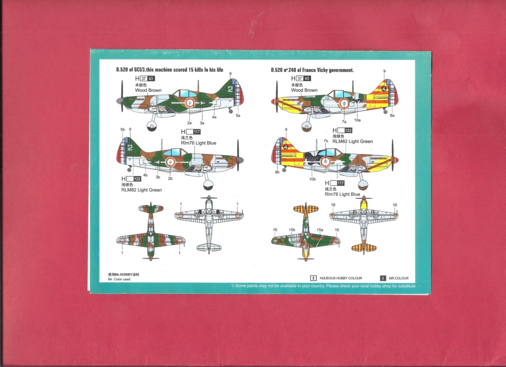 [HOBBYBOSS] DEWOITINE D 520 1/72ème Réf 80237 Notice Hobbyb12