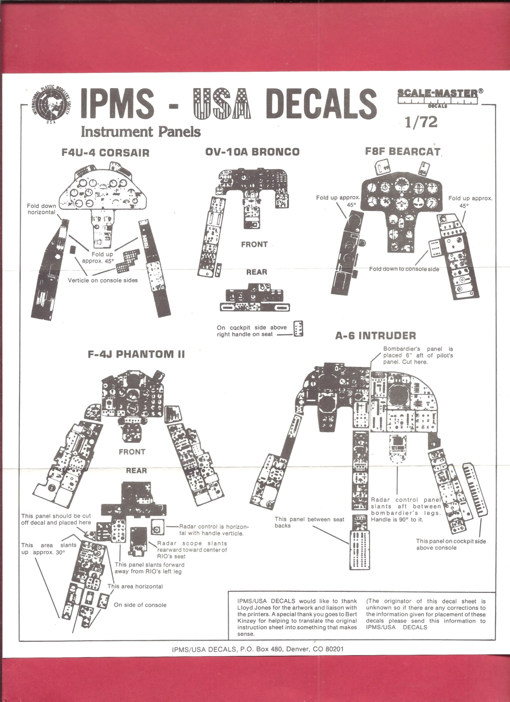 [IPMS US] Planche de décals tableaux de bords avions américains Réf 72001 1/72ème Ipms_u10