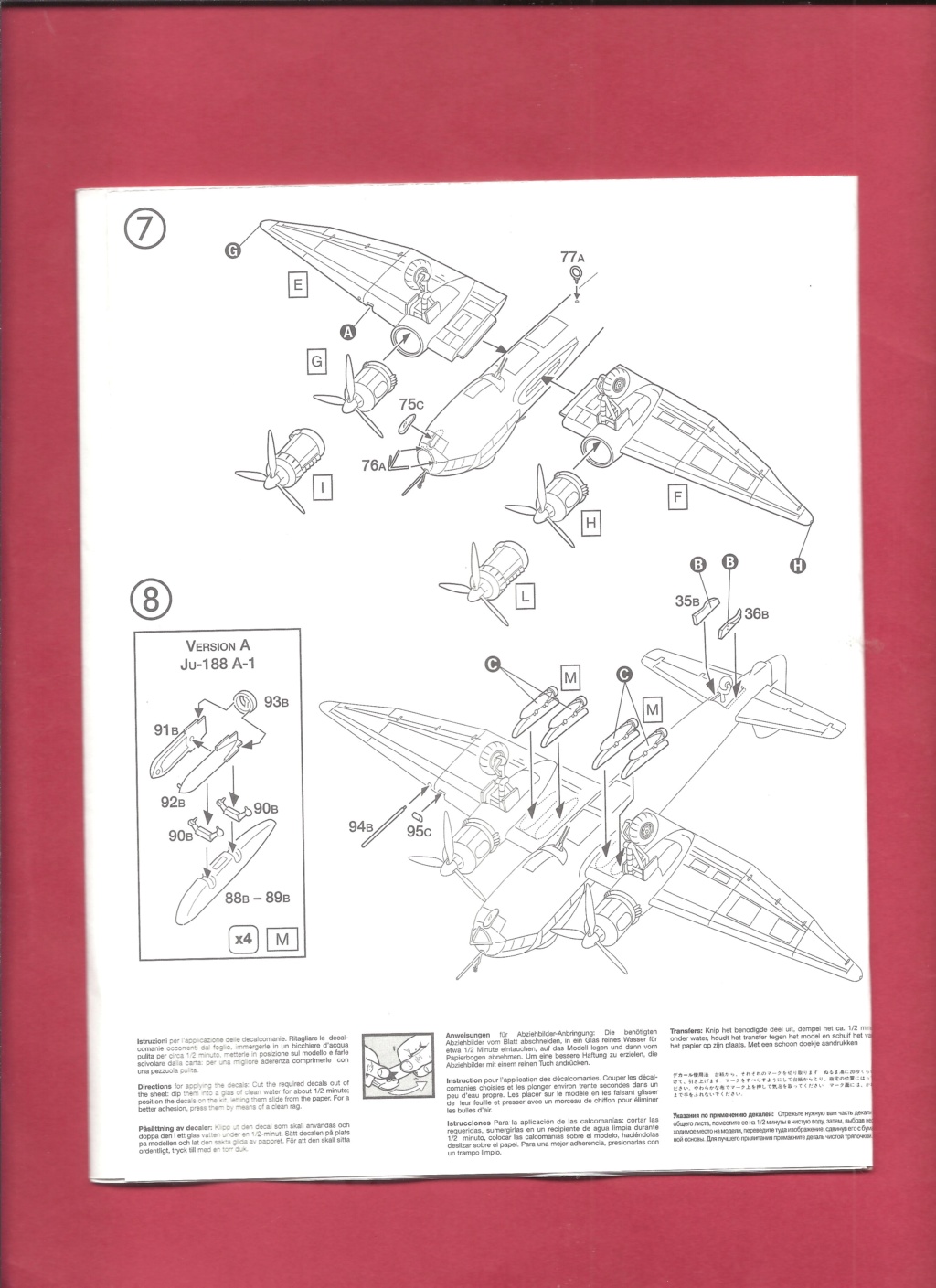 [ITALERI] JUNKERS Ju-188 A1-E1 1/72ème Réf  117 Notice Ital1021