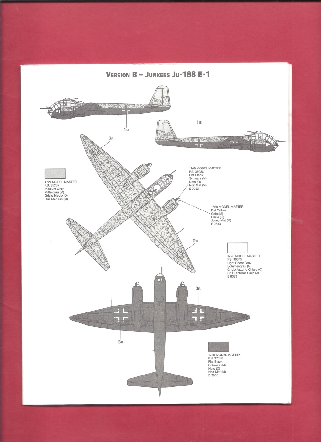 [ITALERI] JUNKERS Ju-188 A1-E1 1/72ème Réf  117 Notice Ital1023