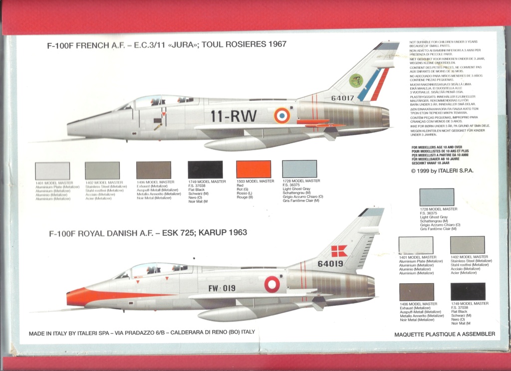 [ITALERI] NORTH AMERICAN F 100 F SUPER SABRE 1/72ème Réf 003 Notice Ital1409