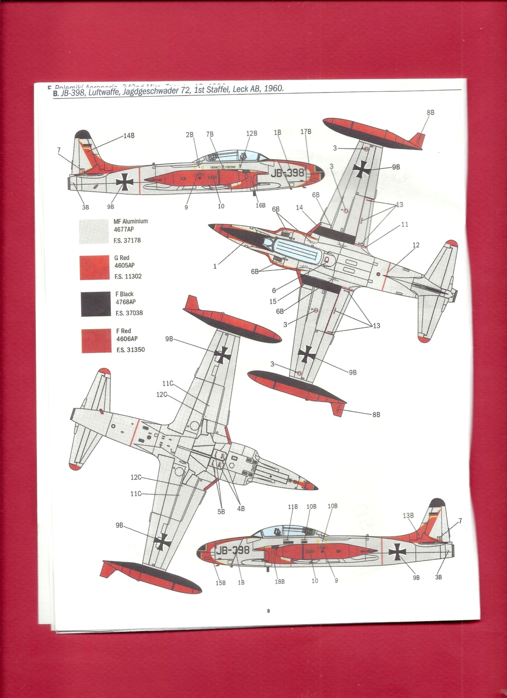 [ITALERI] LOCKHEED T 33 A SHOOTING STAR 1/72ème Réf 1444 Notice Ital1897