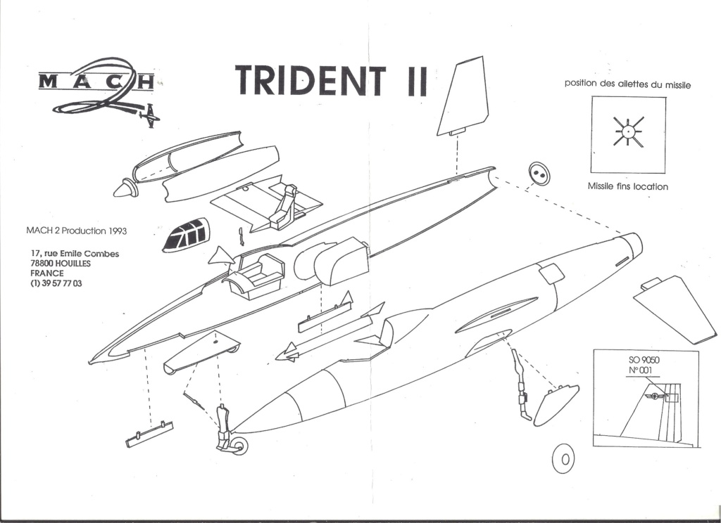 [MACH 2]  SNCASO SO 9050 TRIDENT II 1/72ème Réf GP 009 Notice Mach_227