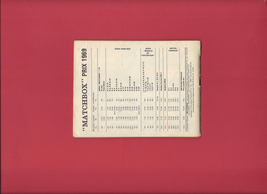 [MATCHBOX 1969] Catalogue 1969 2ème Edition  Match180