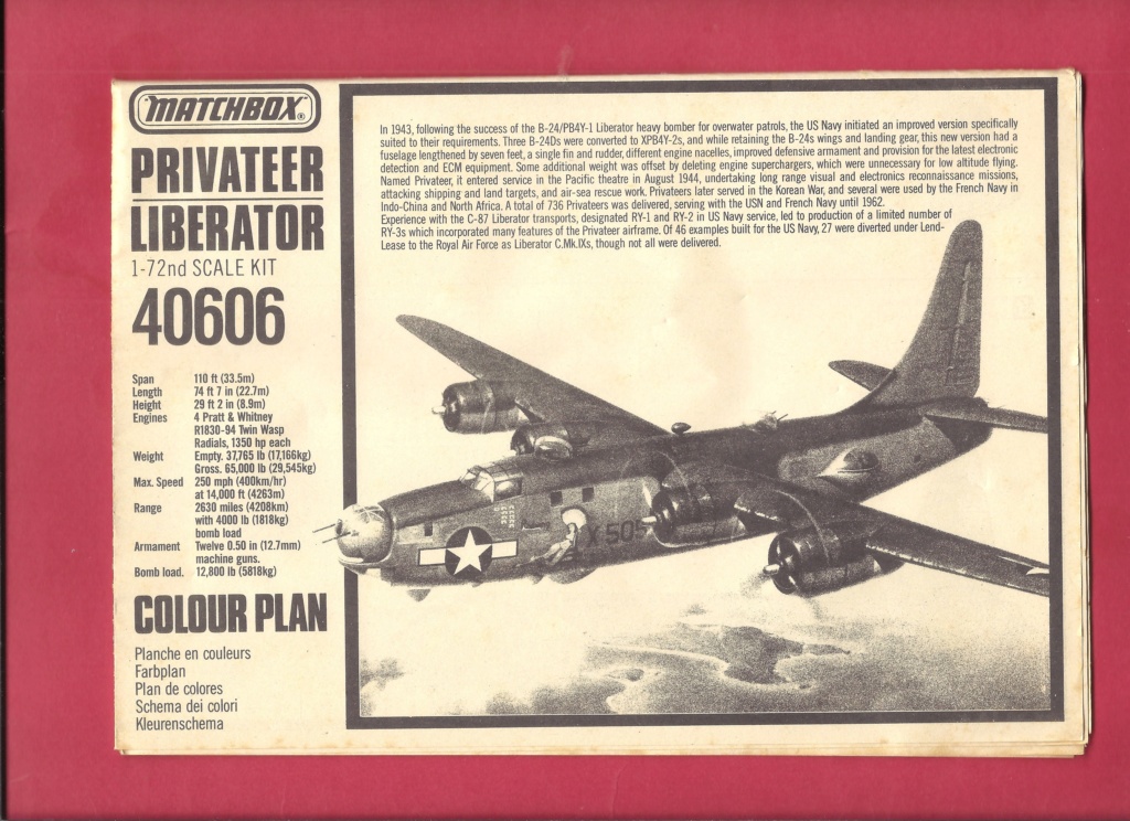 [MATCHBOX] CONSOLIDATED PB4Y 2 PRIVATEER Ref 40606 1/72ème Matchb35