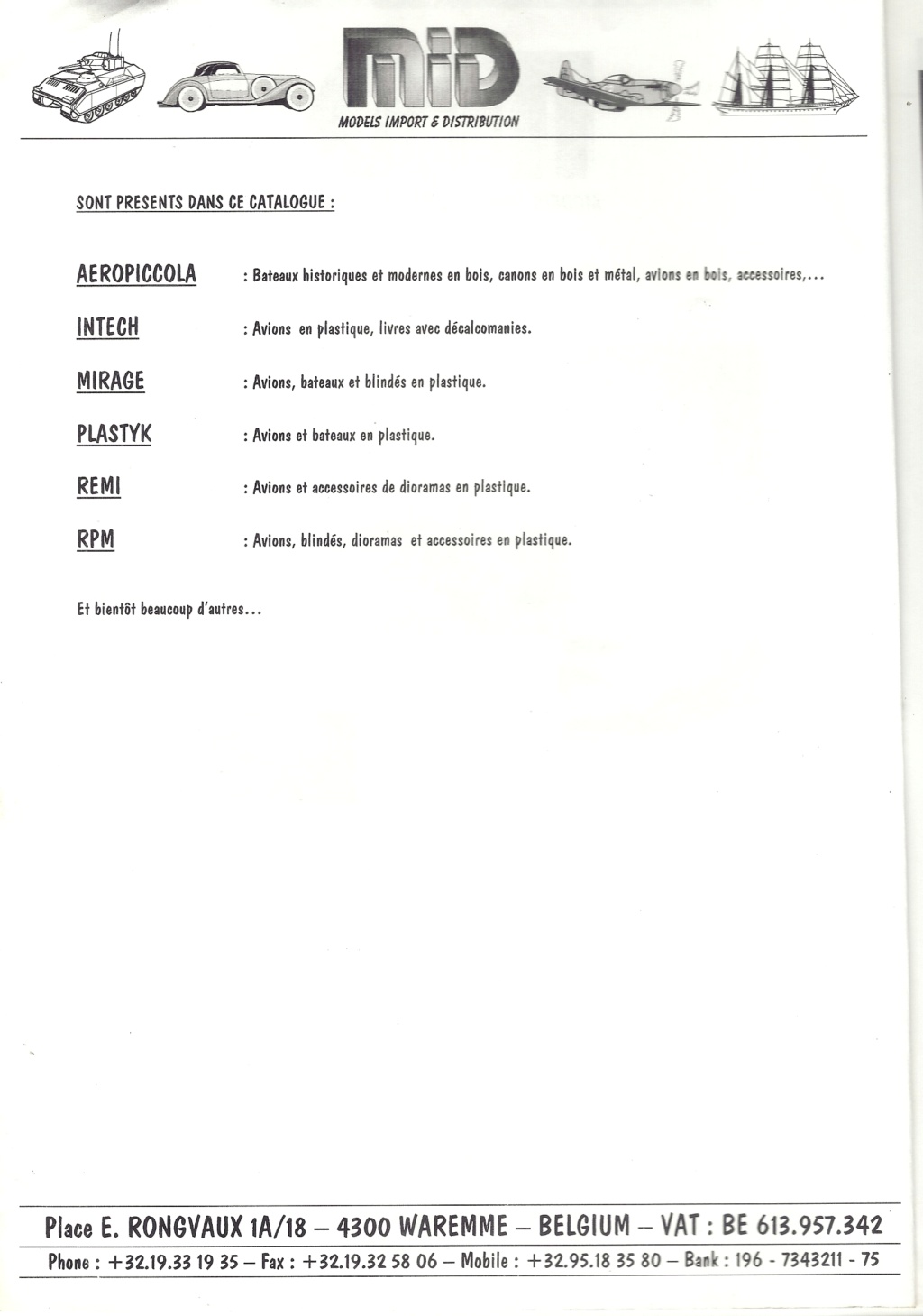 [MODEL IMPORT & DISTRIBUTION 1997] Catalogue AEROPICCOLA, INTECH, MIRAGE, PLASTYK, REMI, RPM septembre 1997 Mid_1910