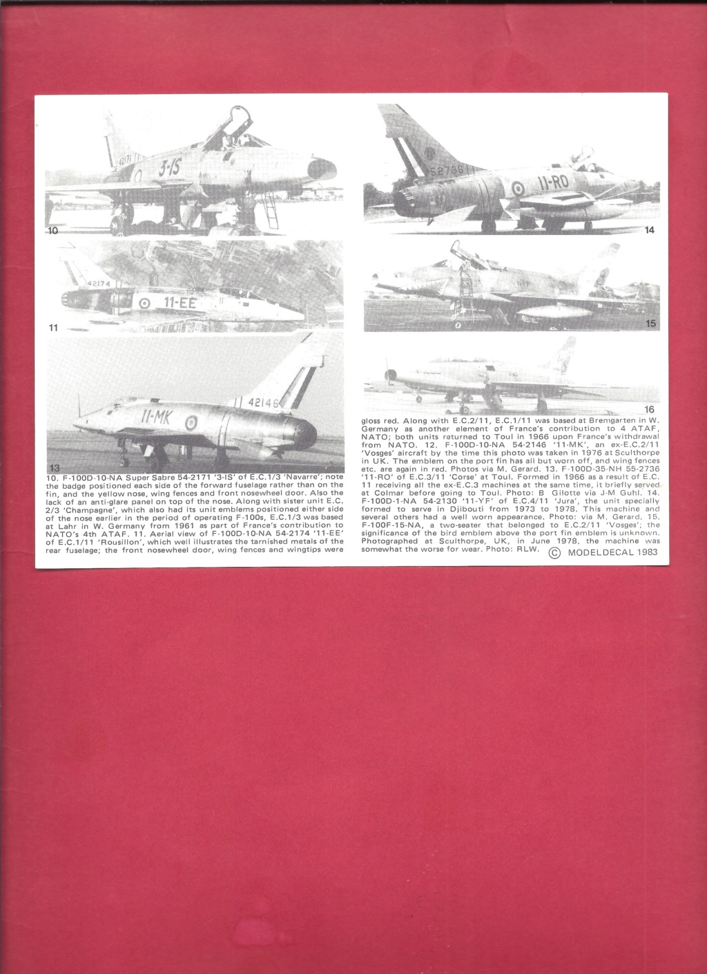 [MODELDECAL] Planche de décals F 100D/F SUPER SABRE, MIRAGE F 1C/B F 8E  & CRUSADER Réf 69 1/72ème Modeld21