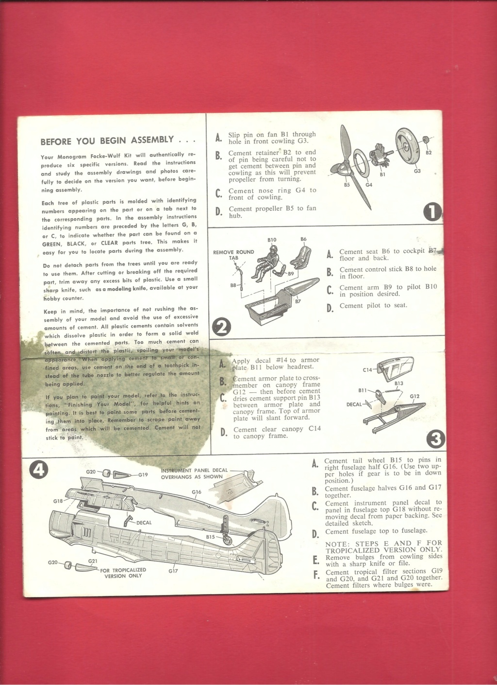 [MONOGRAM] FOCKE WULF Fw 190 A5/A7/A8  1/48ème Réf 6804 Notice Monog934