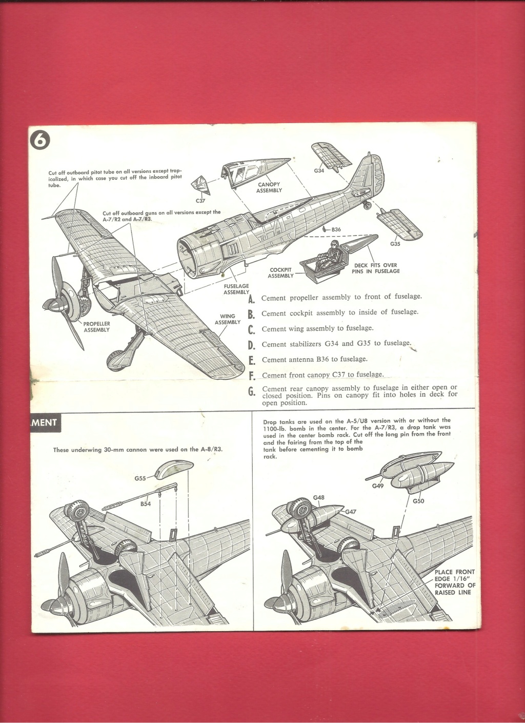 [MONOGRAM] FOCKE WULF Fw 190 A5/A7/A8  1/48ème Réf 6804 Notice Monog936