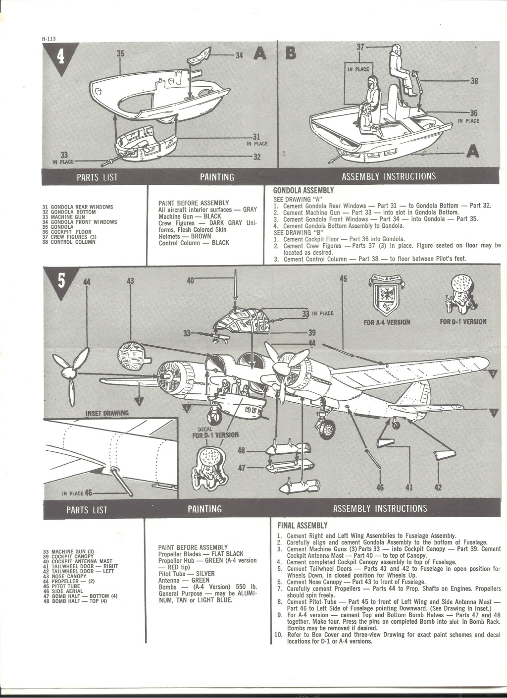 [REVELL] JUNKERS Ju 88 A4/D1 1/72ème  Réf H 113 Notice Reve2756