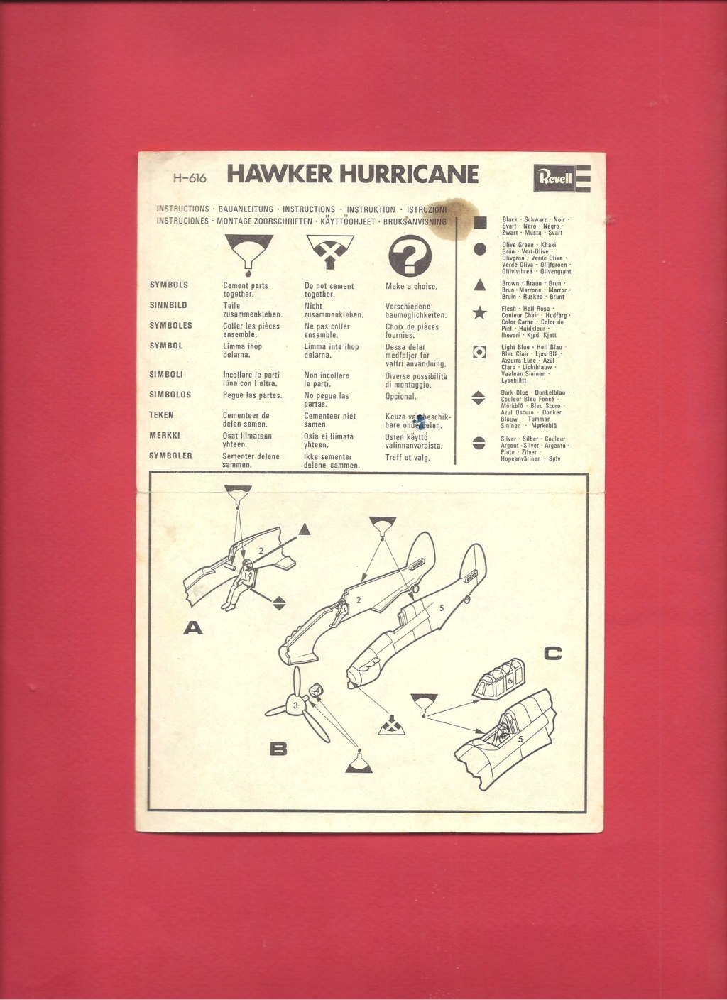 [REVELL] HAWKER HURRICANE 1/72ème Réf H 616 Notice Reve2782
