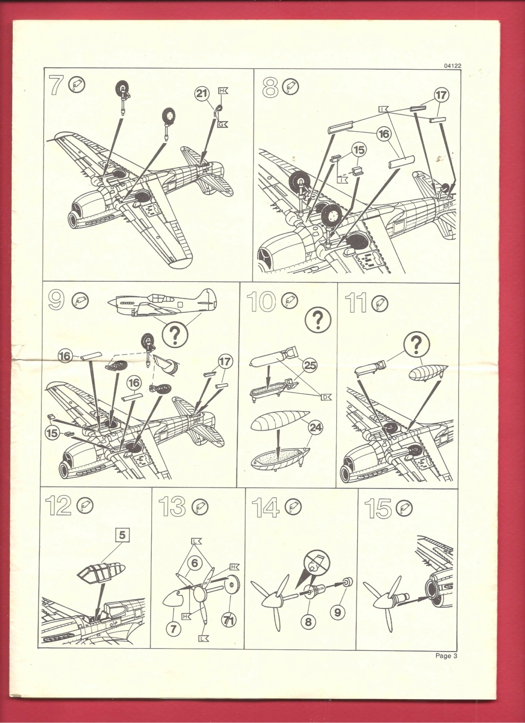 [REVELL] CURTISS P 40 K WARHAWK 1/72ème Réf 04122 Notice Reve2927