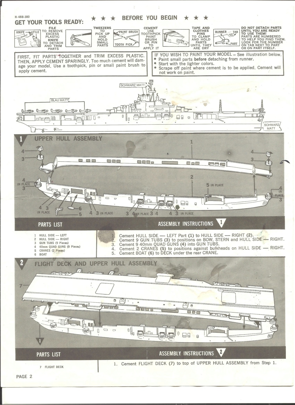 [REVELL] Porte-avions USS ESSEX 1/720ème Réf H488 Notice Reve3036