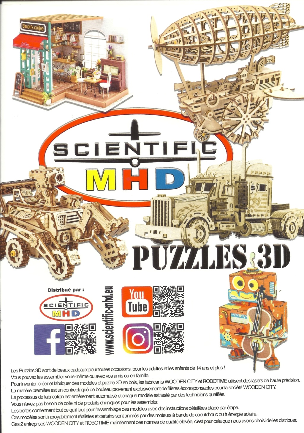 [SCIENTIFIC MHD] Catalogue PUZZLE 3D  WOODEN CITY & ROBOTIME 2022 Scien392