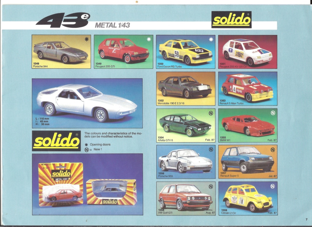 [SOLIDO 1987] Catalogue et tarif revendeur 1987  Solid476